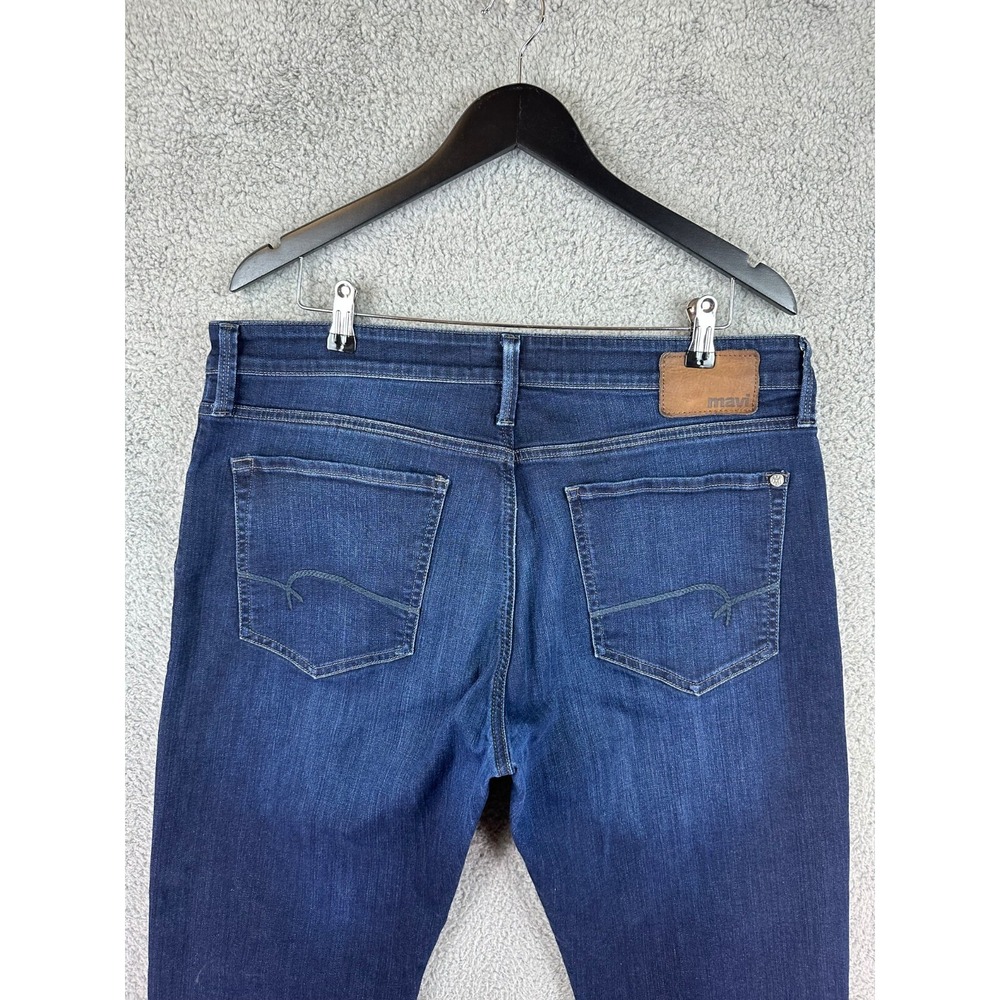 Mavi Jeans Mens 38 x 32 Blue Matt Relaxed Fit Straight Leg Med Wash Denim Pants